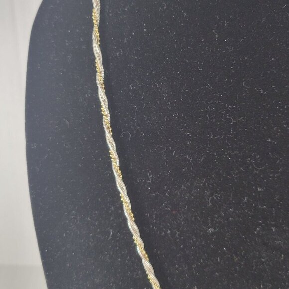 Napier Gold & Silver Mobwife Grannycore Retro Twisted Rope Chain 18" Necklace - Picture 2 of 3